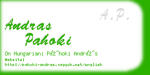 andras pahoki business card